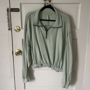 Free People crop mint green pullover sweater